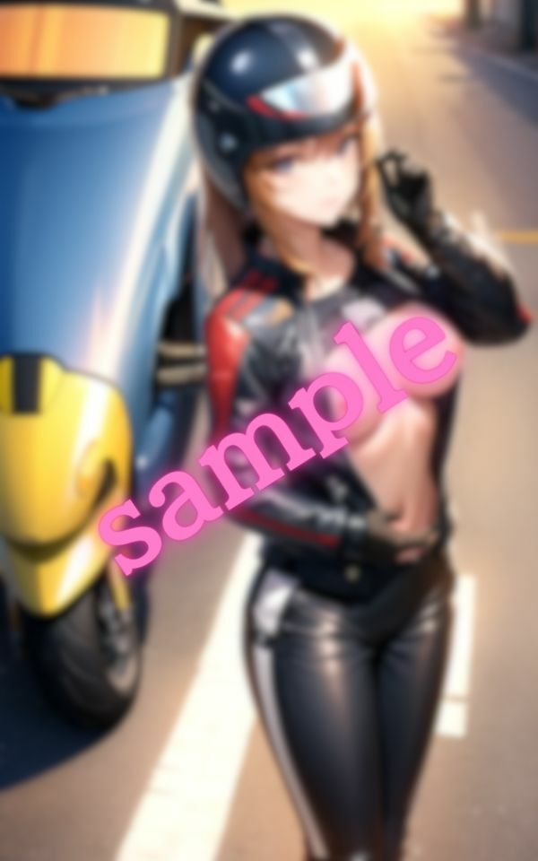 サンプル画像1:おっぱい丸出しでツーリングする美女の画像集(誘惑してくる美人ギャル) [d_398783]