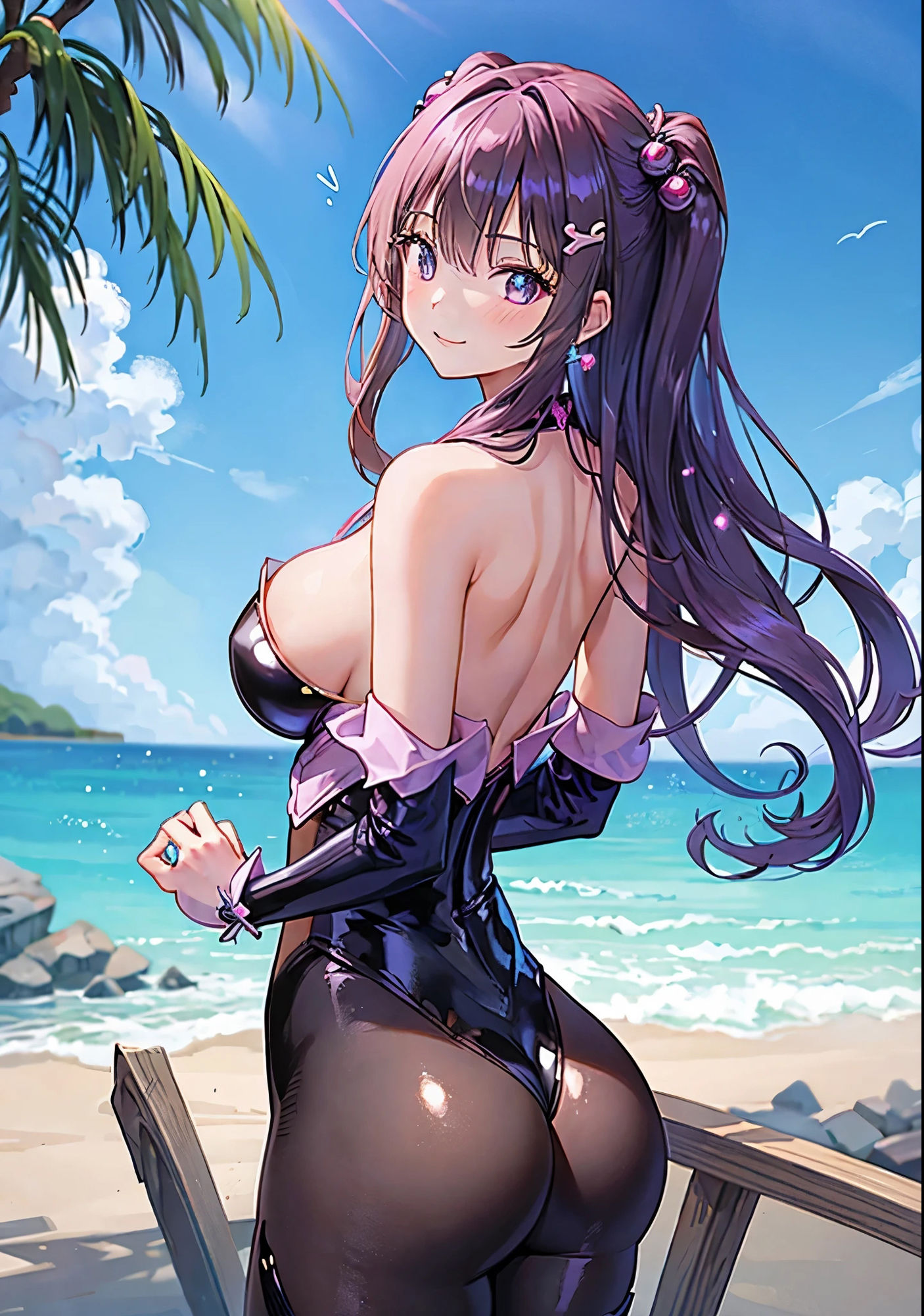 サンプル画像4:【AIイラスト集】光沢水着の女の子(AIde作成坊) [d_398864]