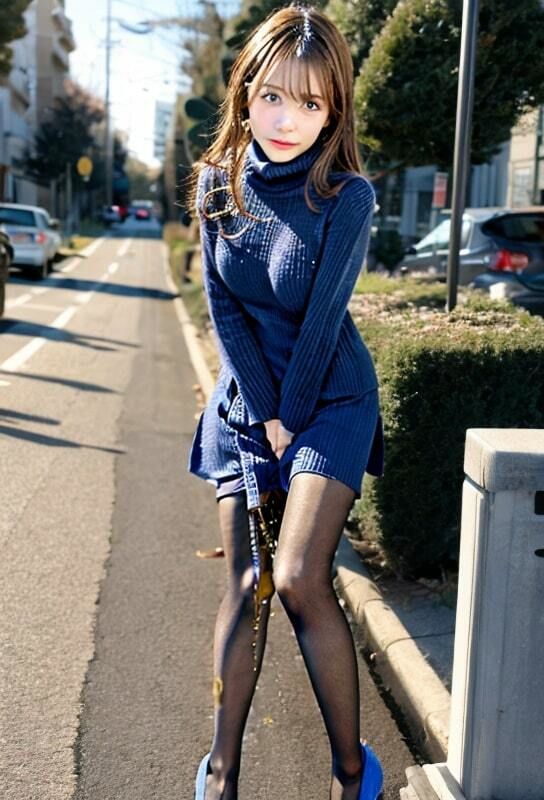 サンプル画像3:おもらしするパンスト美脚のお姉さん第3弾(美女とお散歩) [d_398916]