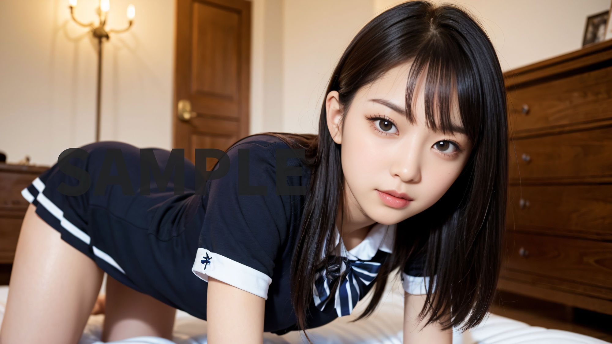 サンプル画像5:女子校生にひたすら顔射(AI女学園) [d_399035]