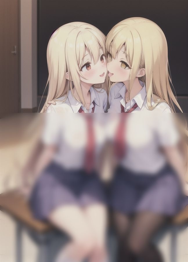 サンプル画像2:学校でイチャイチャレズビアンカップル(原液カルピス) [d_399148]