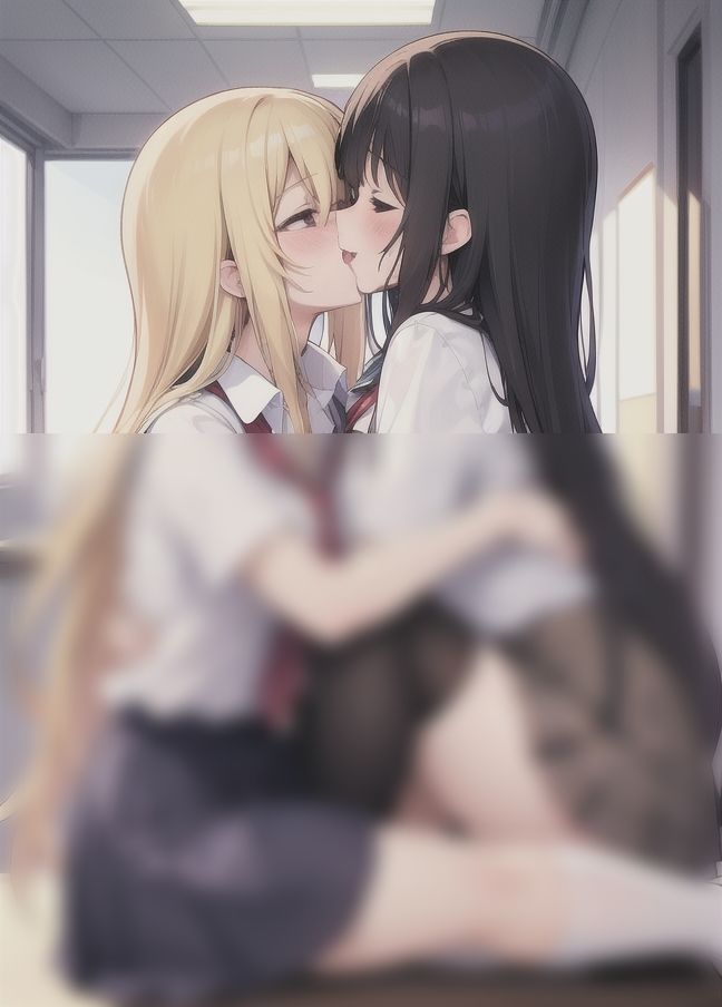 サンプル画像3:学校でイチャイチャレズビアンカップル(原液カルピス) [d_399148]