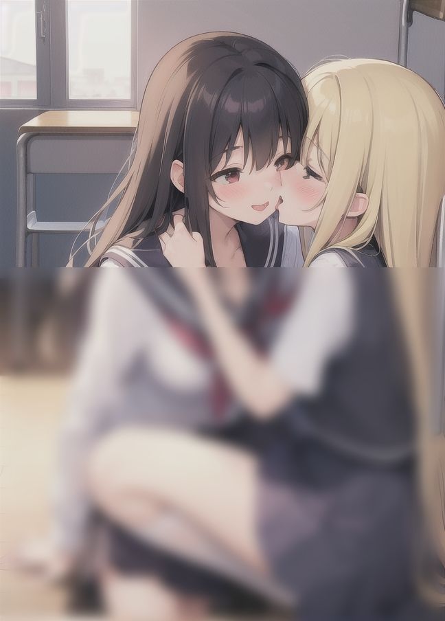 サンプル画像6:学校でイチャイチャレズビアンカップル(原液カルピス) [d_399148]