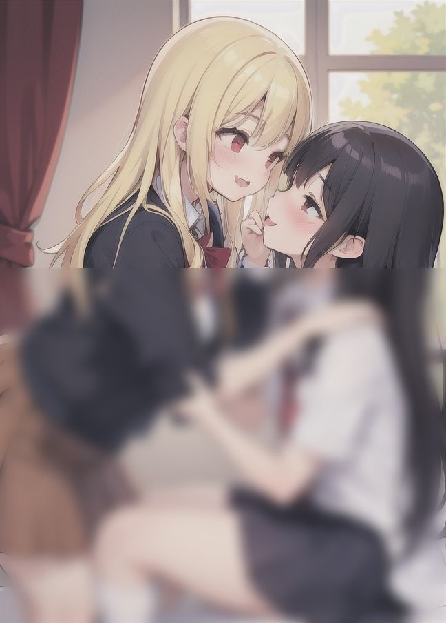 サンプル画像1:相性抜群のメスたち「イチャイチャレズカップル」(くれよん王国) [d_399156]