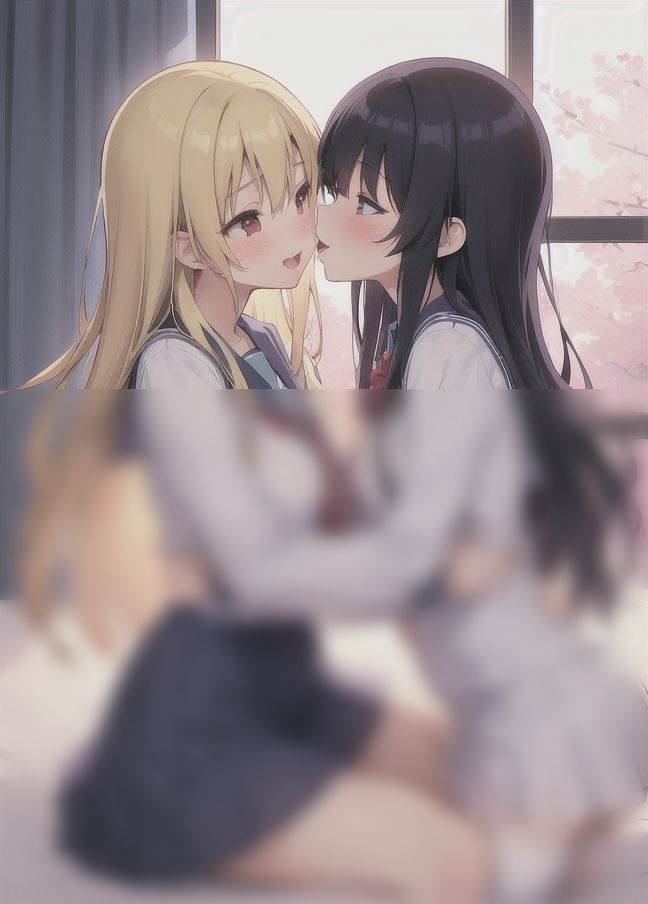 サンプル画像2:相性抜群のメスたち「イチャイチャレズカップル」(くれよん王国) [d_399156]