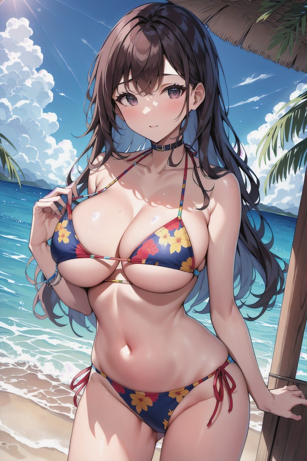 サンプル画像4:南の島の海辺と水着美女(Aria Innovate) [d_399179]