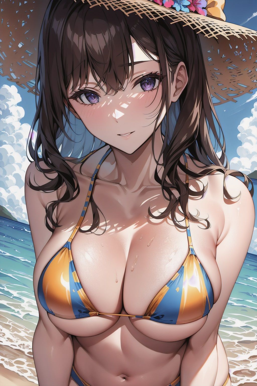 サンプル画像5:南の島の海辺と水着美女(Aria Innovate) [d_399179]