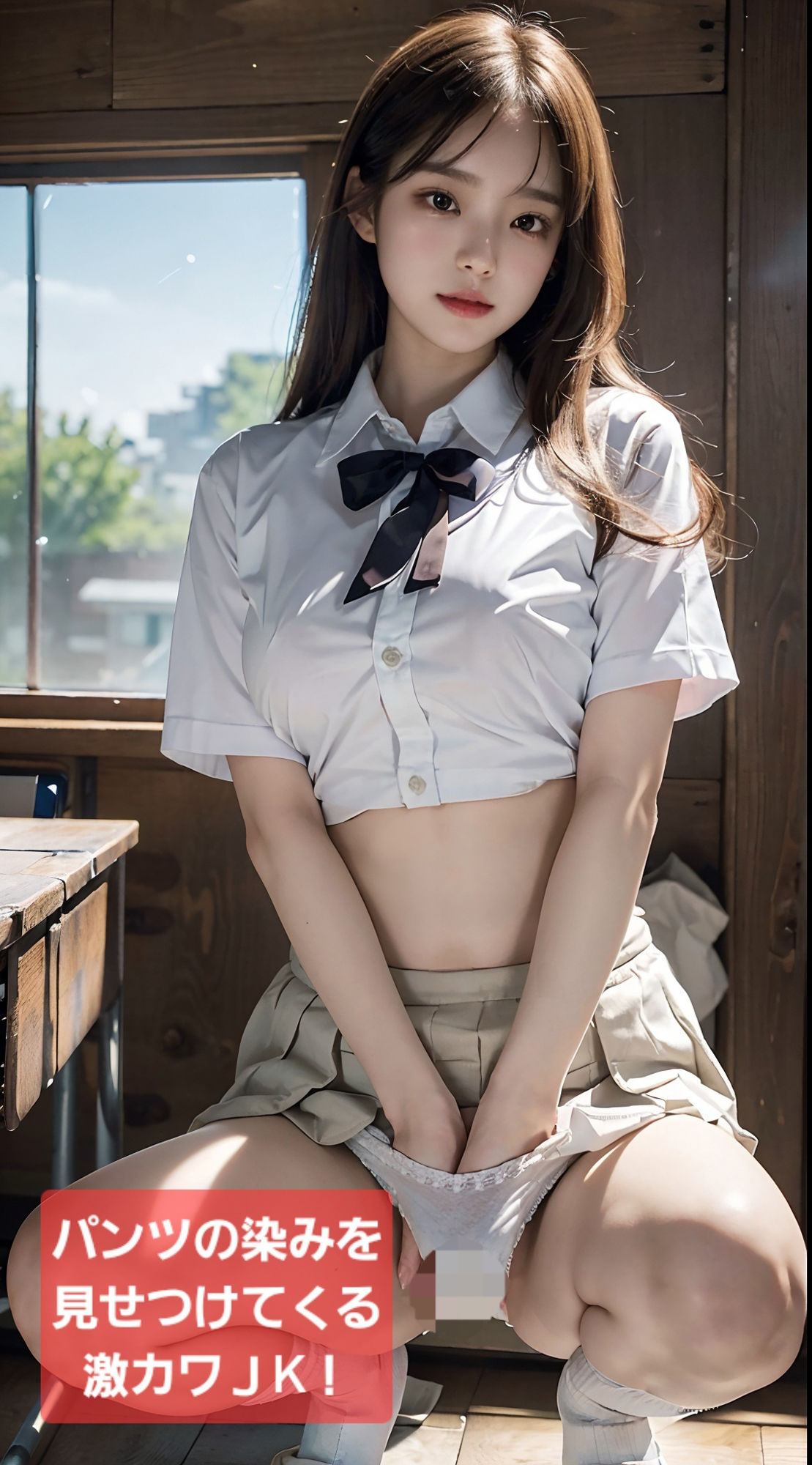 サンプル画像2:AI写真集汚パンツ見せつけ女子○○(Daick AI-factory) [d_399331]