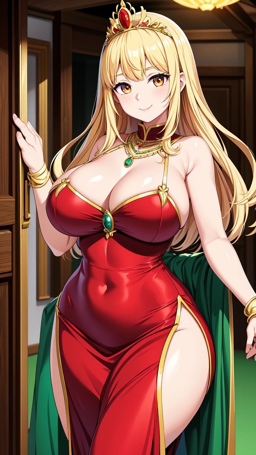 サンプル画像2:爆乳ドレス美女【理想美女イラスト図鑑】(おっぱいおしり研究所) [d_399446]