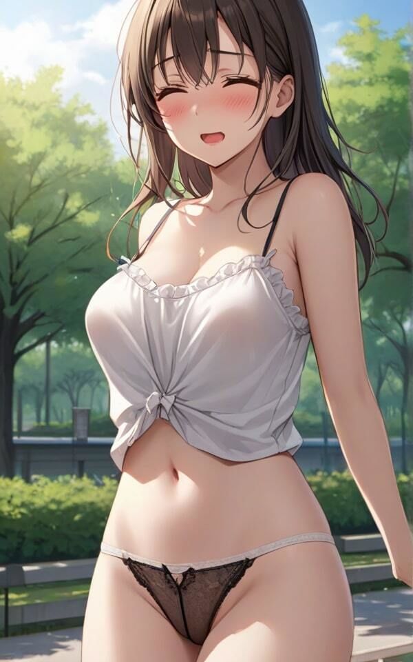 サンプル画像3:スケスケ下着のままで公園散歩 みんなに見られて興奮しちゃうね！(火の小鳥) [d_399611]