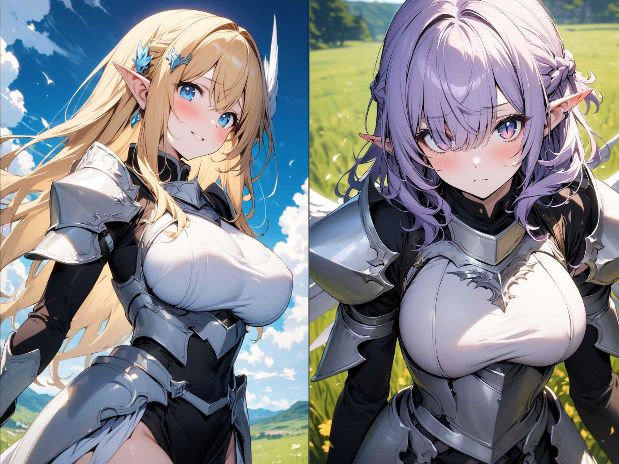 サンプル画像1:異世界転生:2人のエルフ騎士に気に入られちゃった？！毎日中出しSEXして孕ませちゃった件(聖水の彼方) [d_399762]