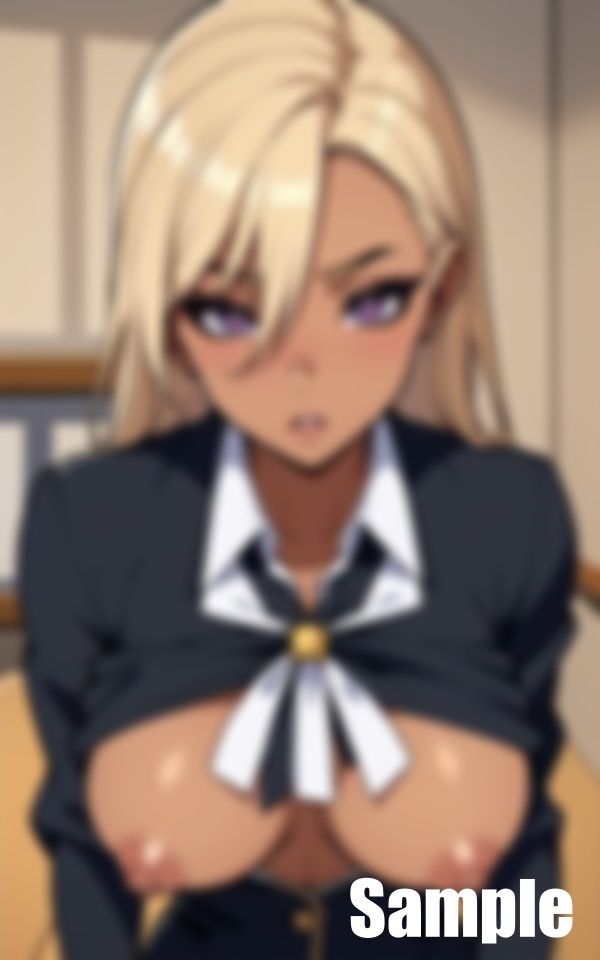 サンプル画像4:黒ギャル女学生(にゅるばーな) [d_400191]