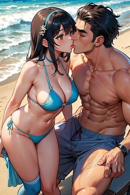 サンプル画像5:海辺でキス魔マッチョ男にナンパされるセクシーお姉さん1(fundreamer) [d_400330]
