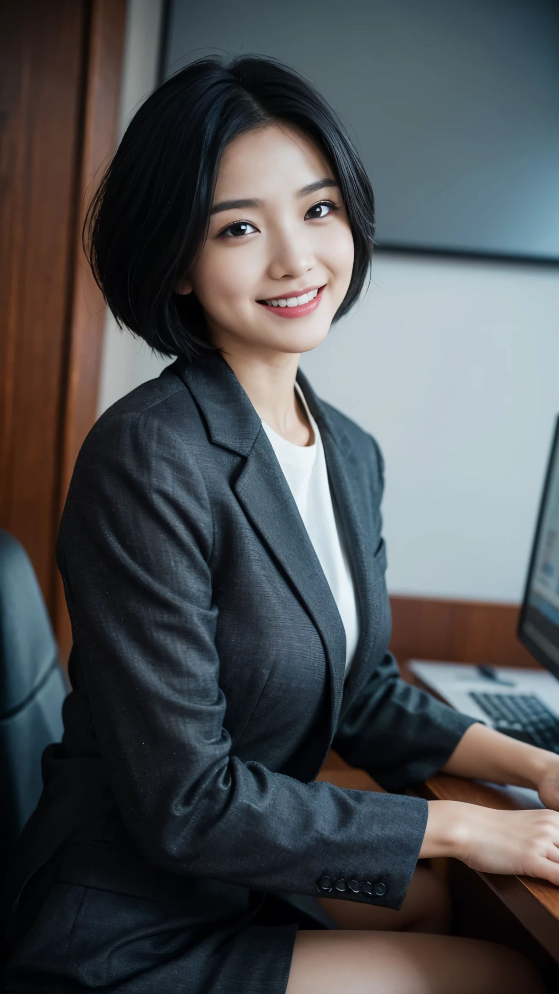 【54枚】美人なOL先輩上司たちの日常とフルヌードのリアル画像写真集【AI】のサンプル画像 6