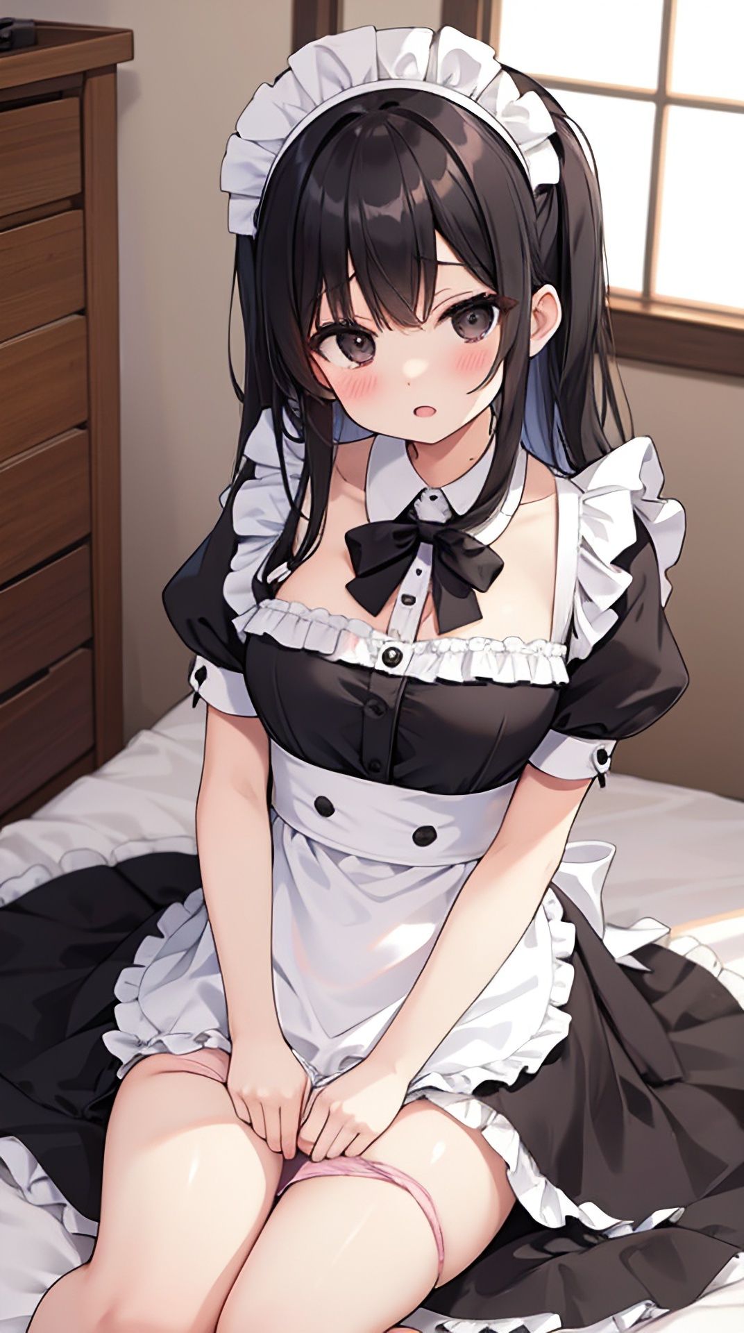 サンプル画像1:【ROCG027】かわいいメイドとおっぱい★約100枚★サイズ1072×1920(ローズ志向) [d_400642]