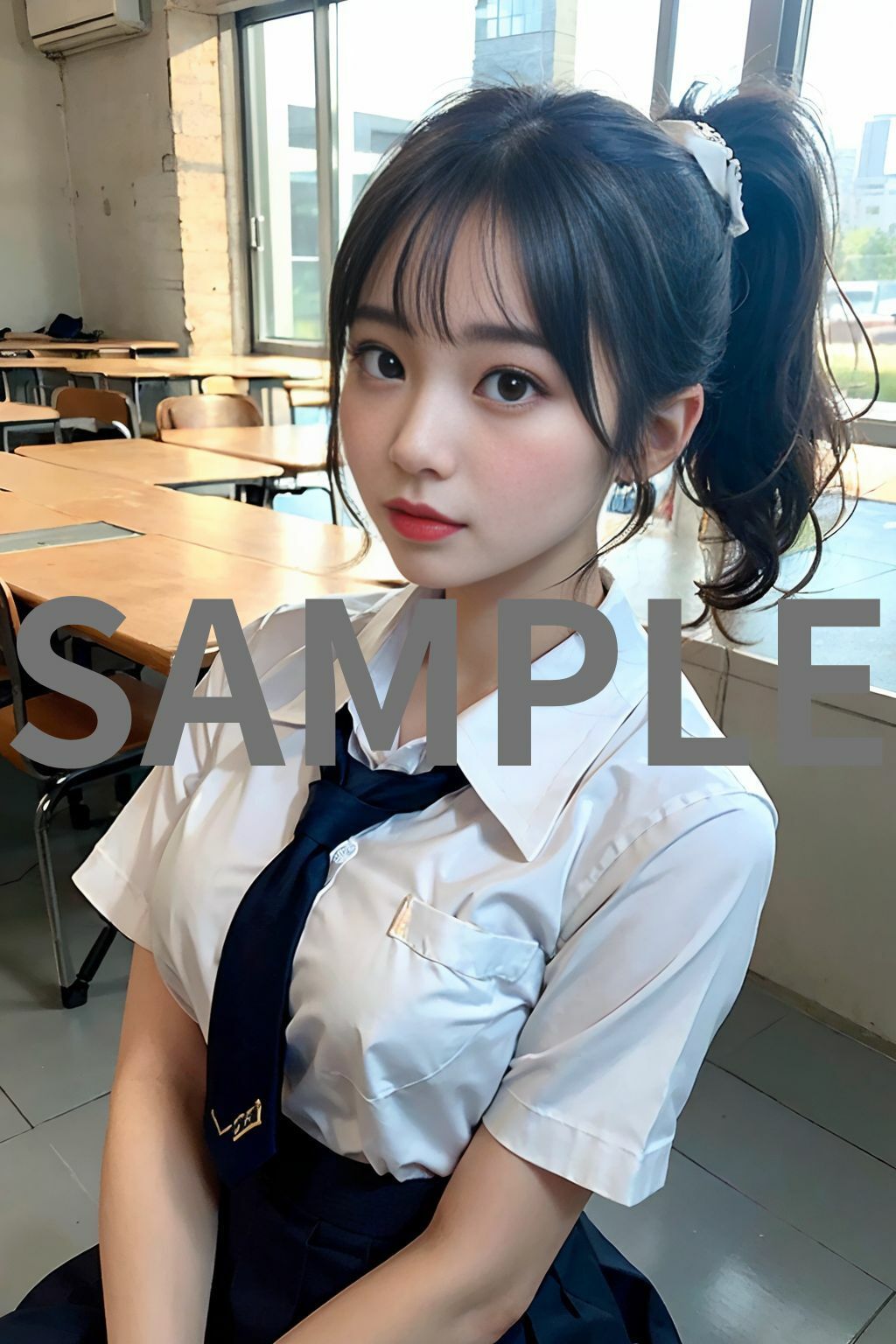 サンプル画像2:ポニーテール J◯(Ai 美女図缶) [d_400657]