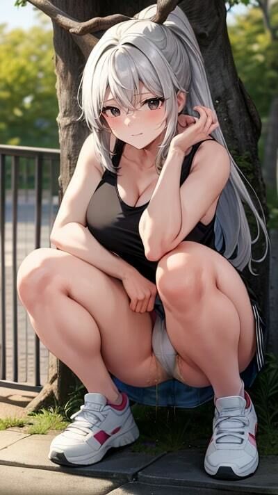 サンプル画像3:二次元おもらし美脚のお姉さん第2弾(美女とお散歩) [d_400777]