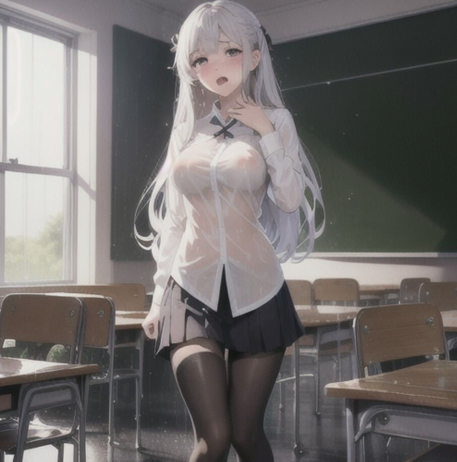 サンプル画像1:汗だくで透ける制服(天然人) [d_400787]