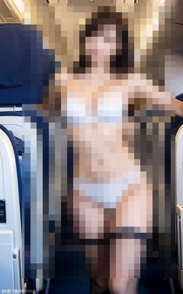 サンプル画像6:機内で最近付き合ったCAの彼女が他の乗客にバレない洋服を脱いでくれた(jj) [d_400793]