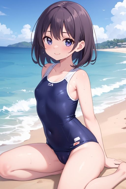 サンプル画像1:貧乳美少女画集No.001 スクール水着編 51枚(愛のA工房) [d_400923]