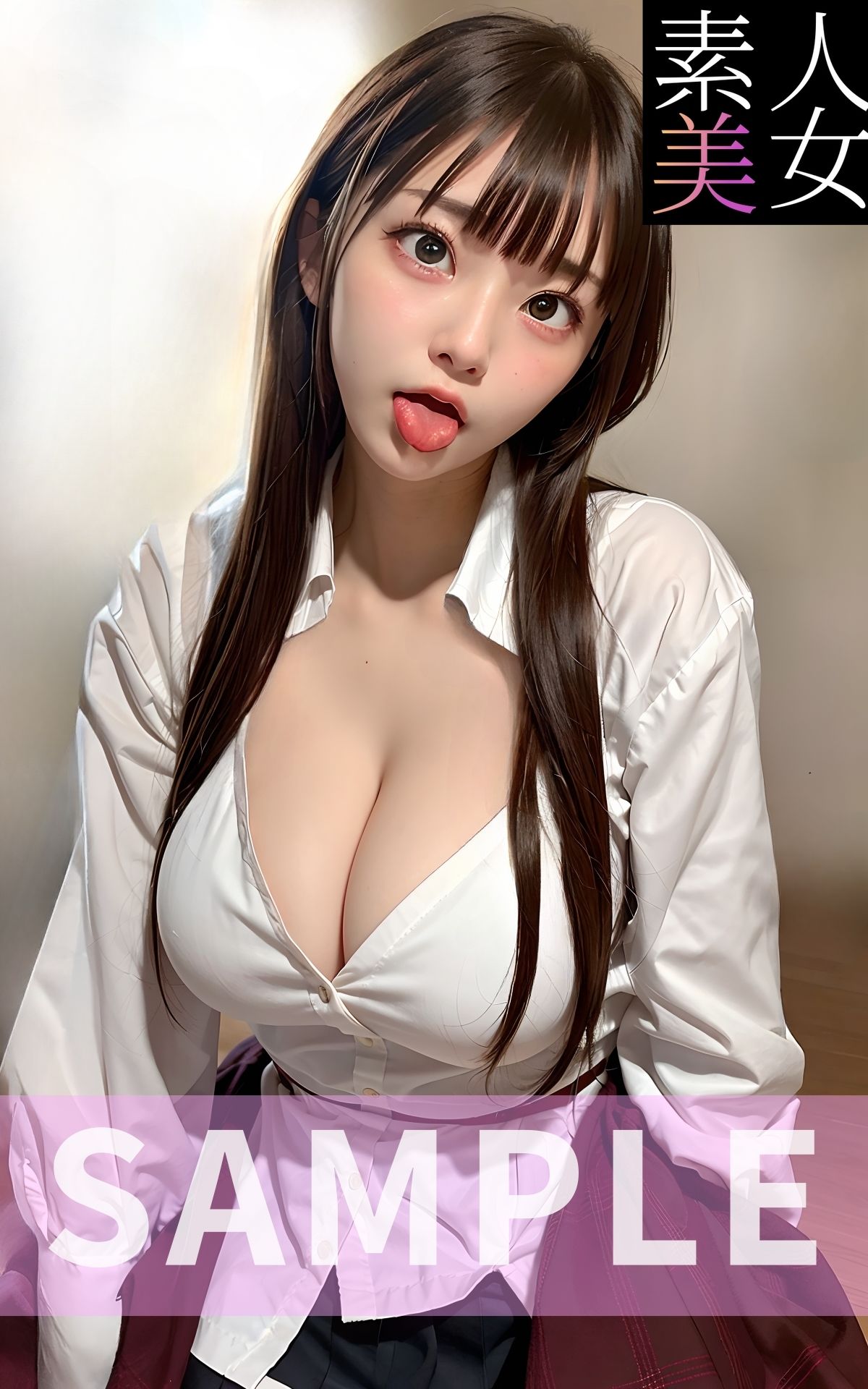 サンプル画像2:【素人美女】アヘ顔写真集BEST2 一番かわいい！！学生・OLのアヘ顔大集合！！(素人美女をAIで) [d_400942]