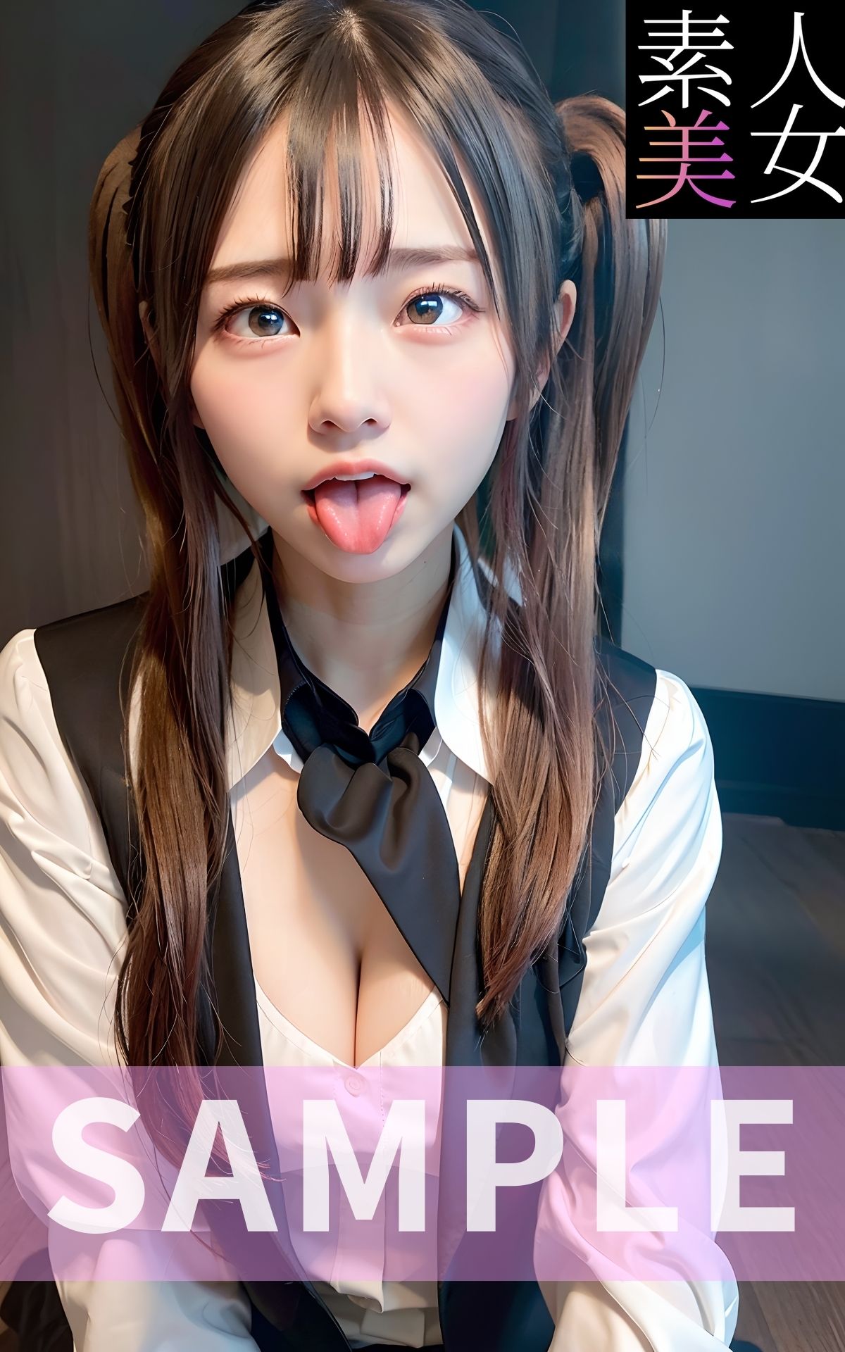 サンプル画像3:【素人美女】アヘ顔写真集BEST2 一番かわいい！！学生・OLのアヘ顔大集合！！(素人美女をAIで) [d_400942]