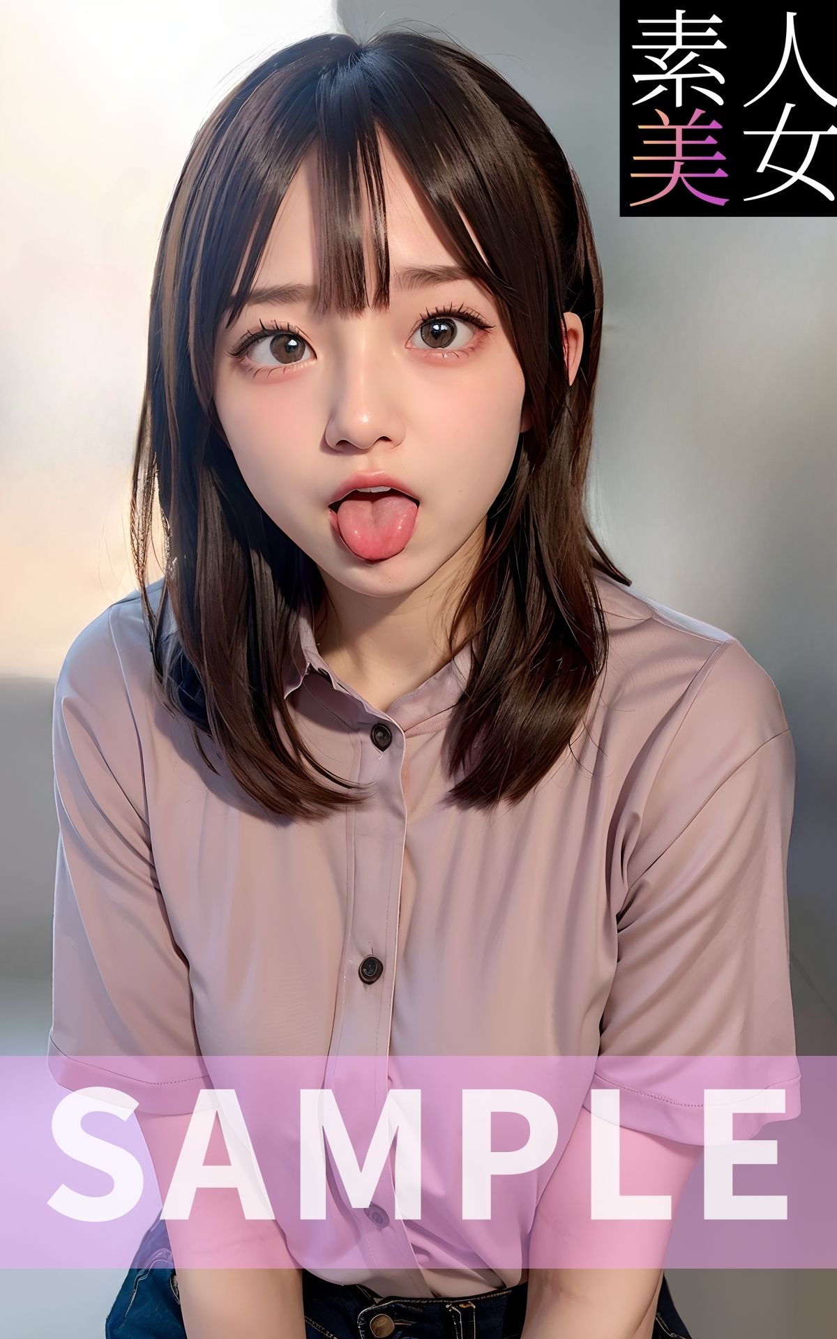 サンプル画像5:【素人美女】アヘ顔写真集BEST2 一番かわいい！！学生・OLのアヘ顔大集合！！(素人美女をAIで) [d_400942]