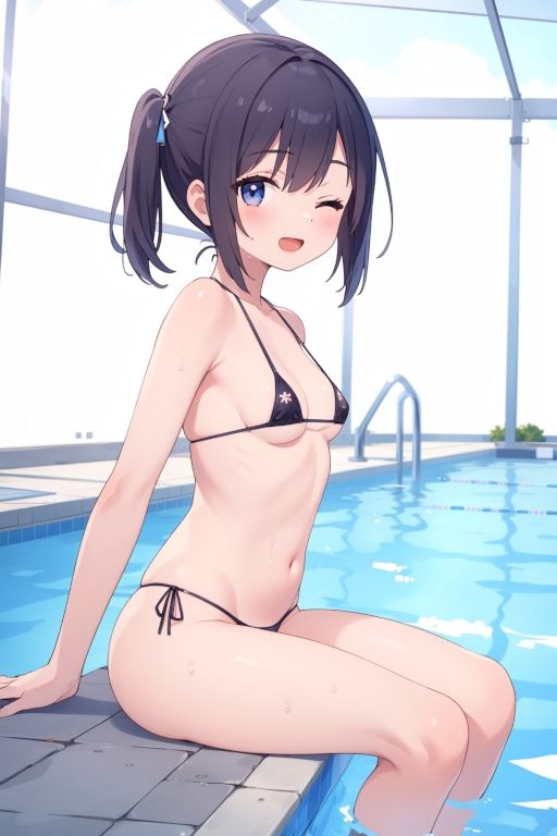 サンプル画像1:貧乳美少女画集No.003 ビキニ水着編 75枚(愛のA工房) [d_400967]