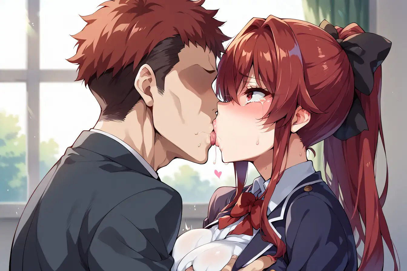 サンプル画像4:巨乳ポニテ少女アイカちゃんの災難 ノーマル・催○・凌○(AI画像館) [d_401065]