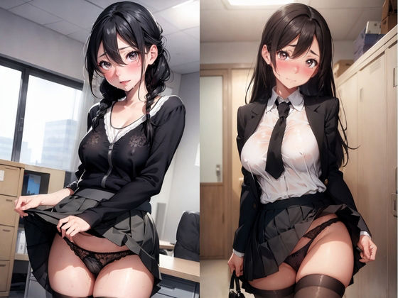 サンプル画像4:残業中、社内でパツパツスーツ巨乳人妻女上司のおっぱい挑発に乗せられ何度もサービスぶっかけ射精させられた(清純学園写真館) [d_401094]