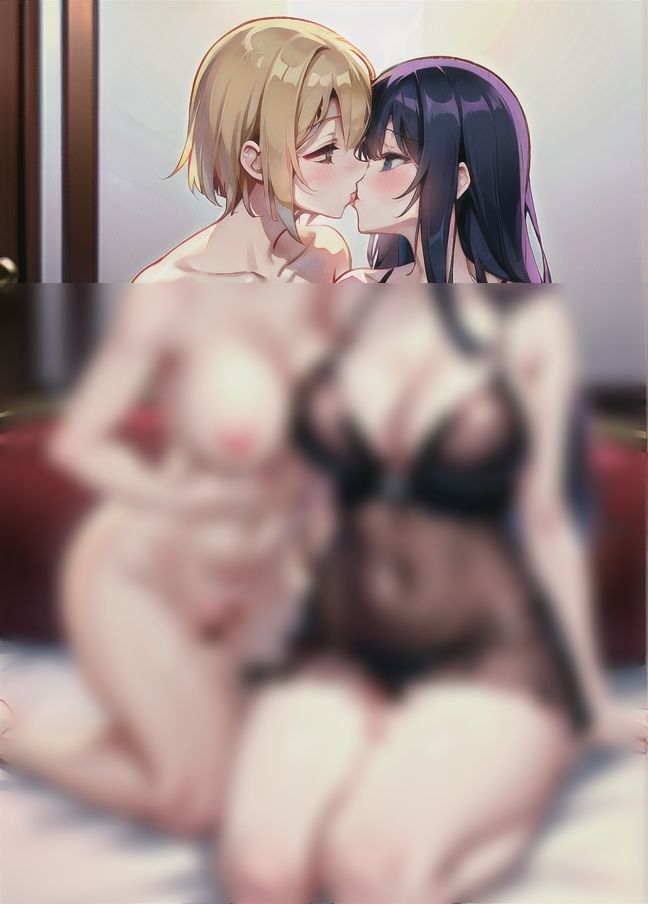 サンプル画像2:スケスケ下着レズ「愛し合う女の子同士」(寝る前にすること) [d_401123]