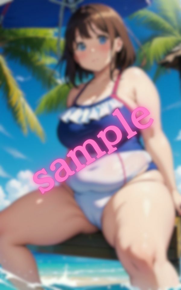 サンプル画像2:とっても可愛いよ！！ぽっちゃりな彼女は勇気を出して水着を着てくれた(学園天国) [d_401163]