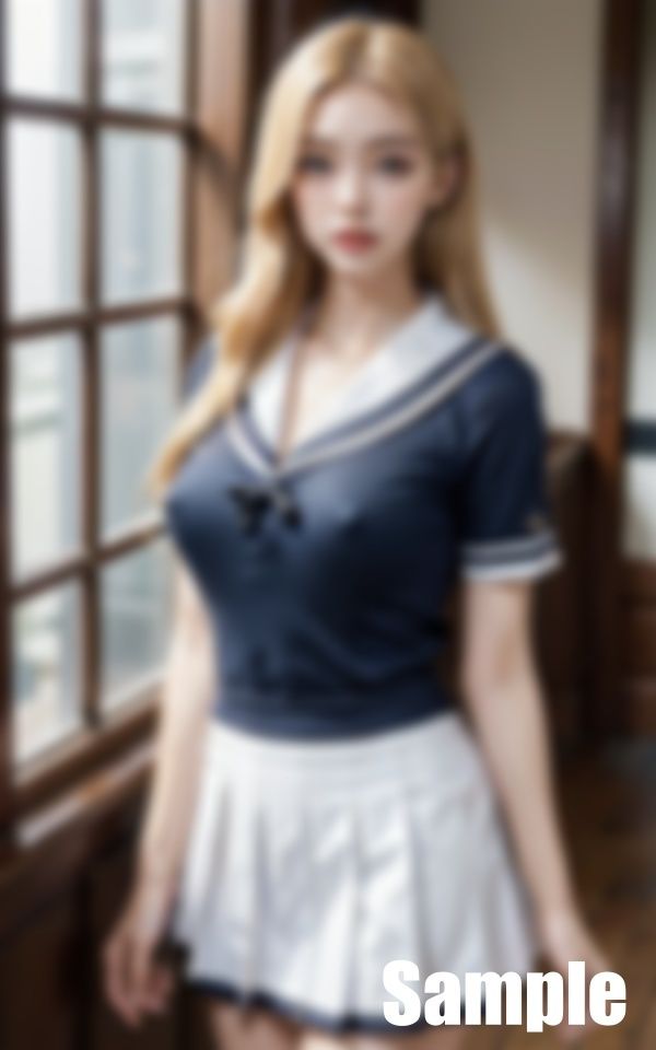 サンプル画像4:白ギャル女学生(ぬいっさん) [d_401209]