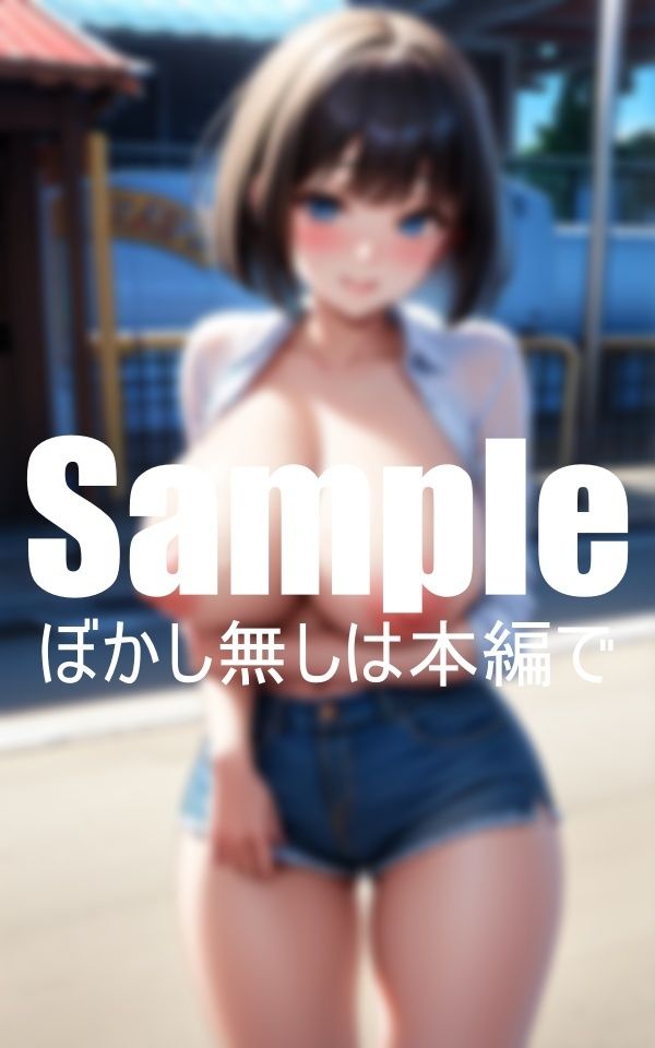 サンプル画像2:ホットパンツの露出美女(AI生成マニア) [d_401286]