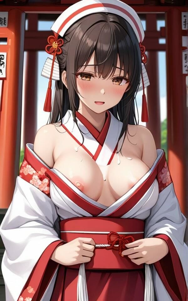 サンプル画像2:恥かしがり屋の巫女様のエッチな姿 あまり、見ないでね！(ぷりぷりムチムチ研究所) [d_401407]