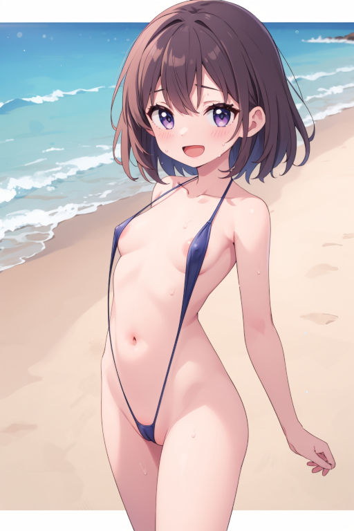 サンプル画像2:貧乳美少女画集No.005 ひも水着編 49枚(愛のA工房) [d_402011]