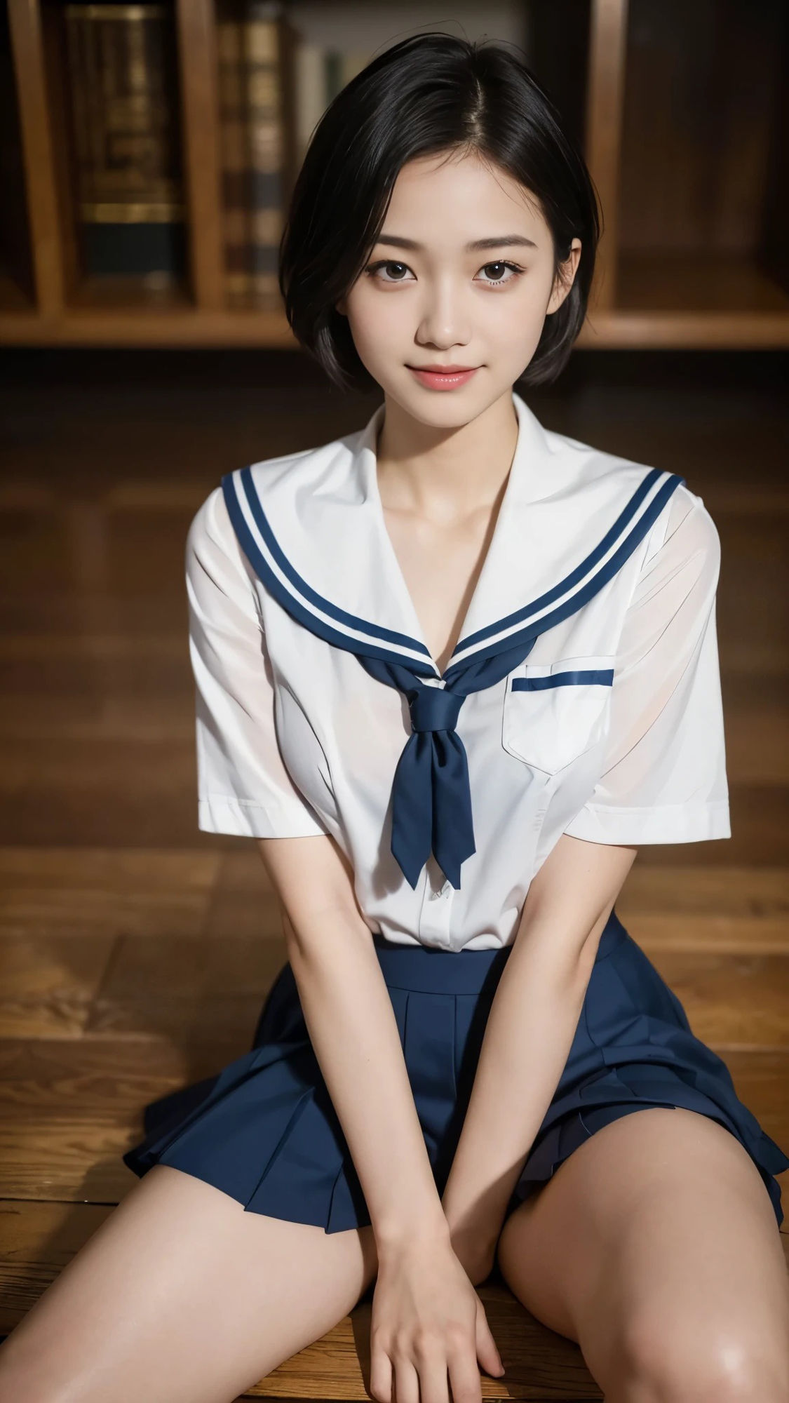 サンプル画像1:スケスケカメラで座る女子校生を撮影した結果(AI GAL 24) [d_402187]