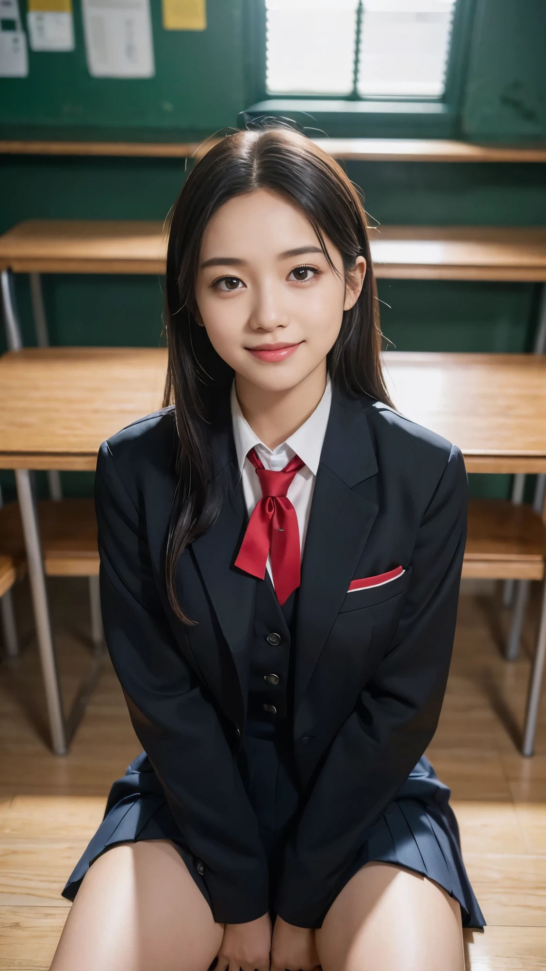 サンプル画像4:スケスケカメラで座る女子校生を撮影した結果(AI GAL 24) [d_402187]