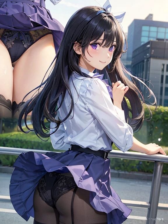 サンプル画像2:AI制服美少女JKの風パンチラ集100選(AI KE26) [d_402247]