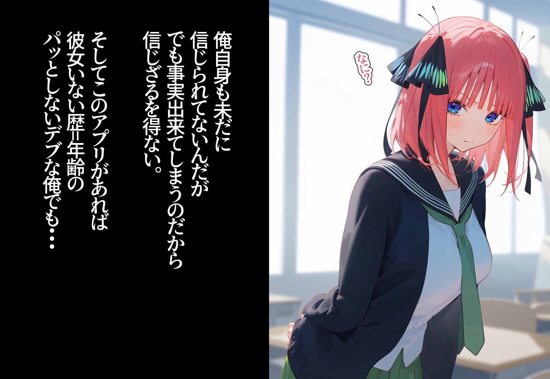 サンプル画像2:？催◯寝取？〜催◯アプリでクラスのヒロイン寝取りたい〜 中野◯乃 編(○○○ガール) [d_402395]