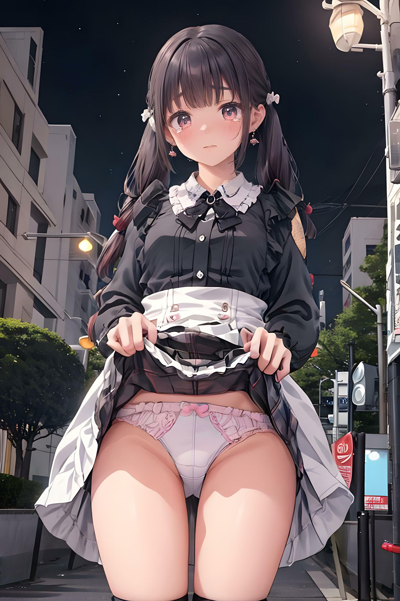 サンプル画像3:恥ずかしがりながら自らパンツを見せつけてくる地雷系女子【大ボリューム！！500ページ】(AI美女おとなくらぶコミック) [d_402431]