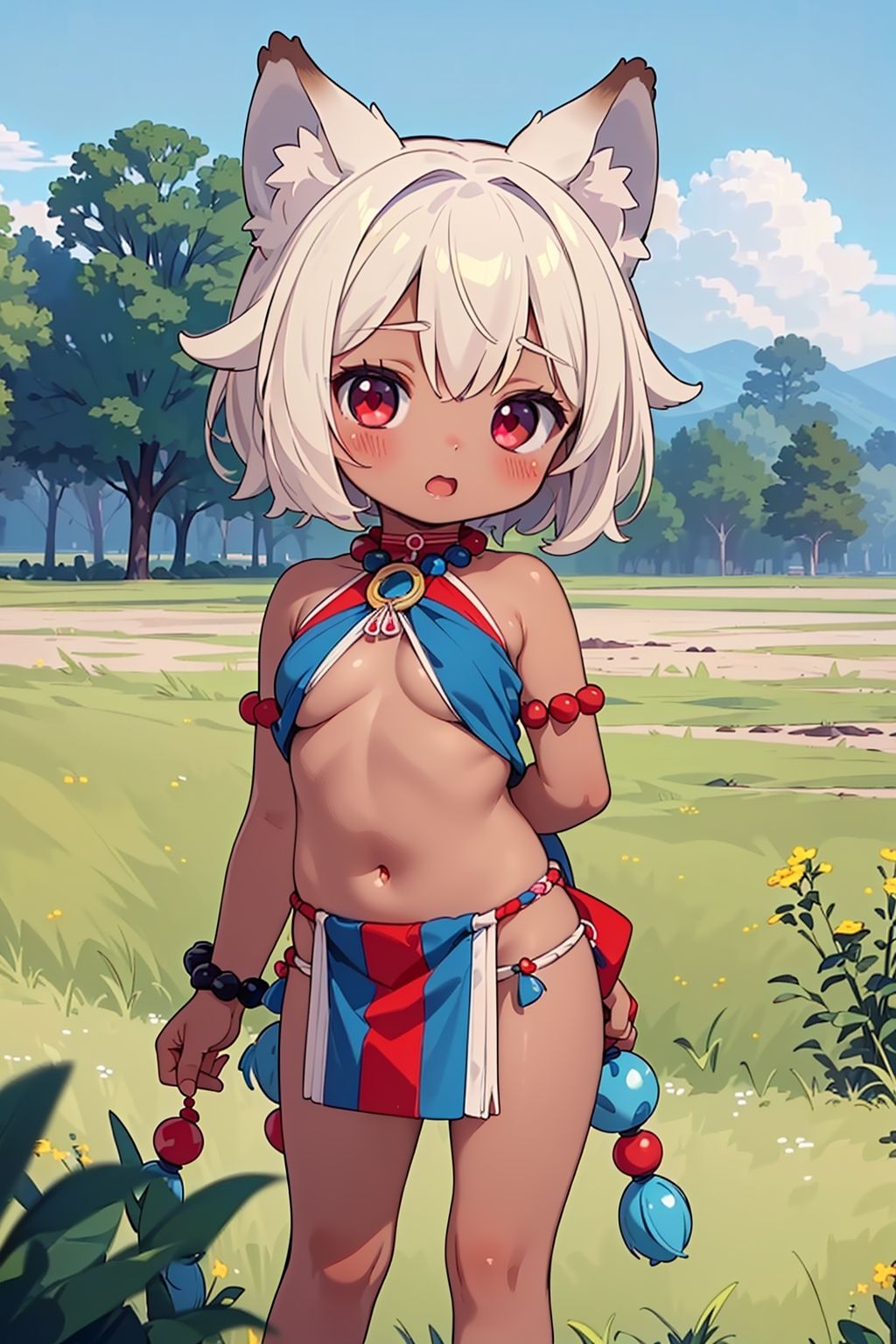 サンプル画像1:草原の狼耳民族と暮らそう(謎の海産物) [d_402437]