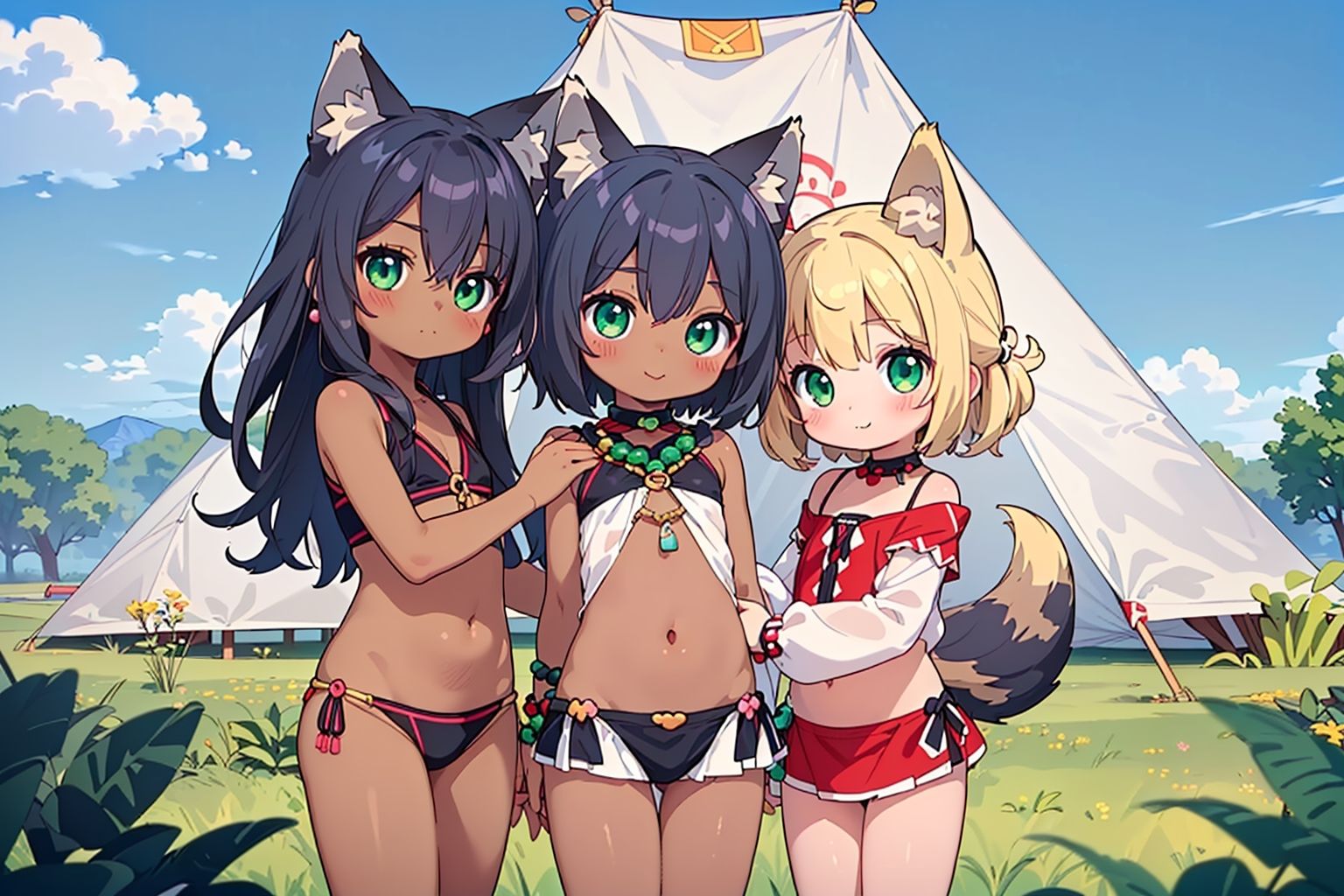 サンプル画像2:草原の狼耳民族と暮らそう(謎の海産物) [d_402437]