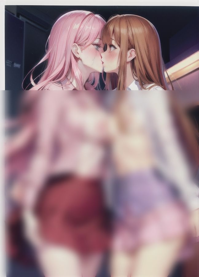 サンプル画像4:百合エッチ「我慢できなくて，学校でシちゃった…」(お布団) [d_402439]