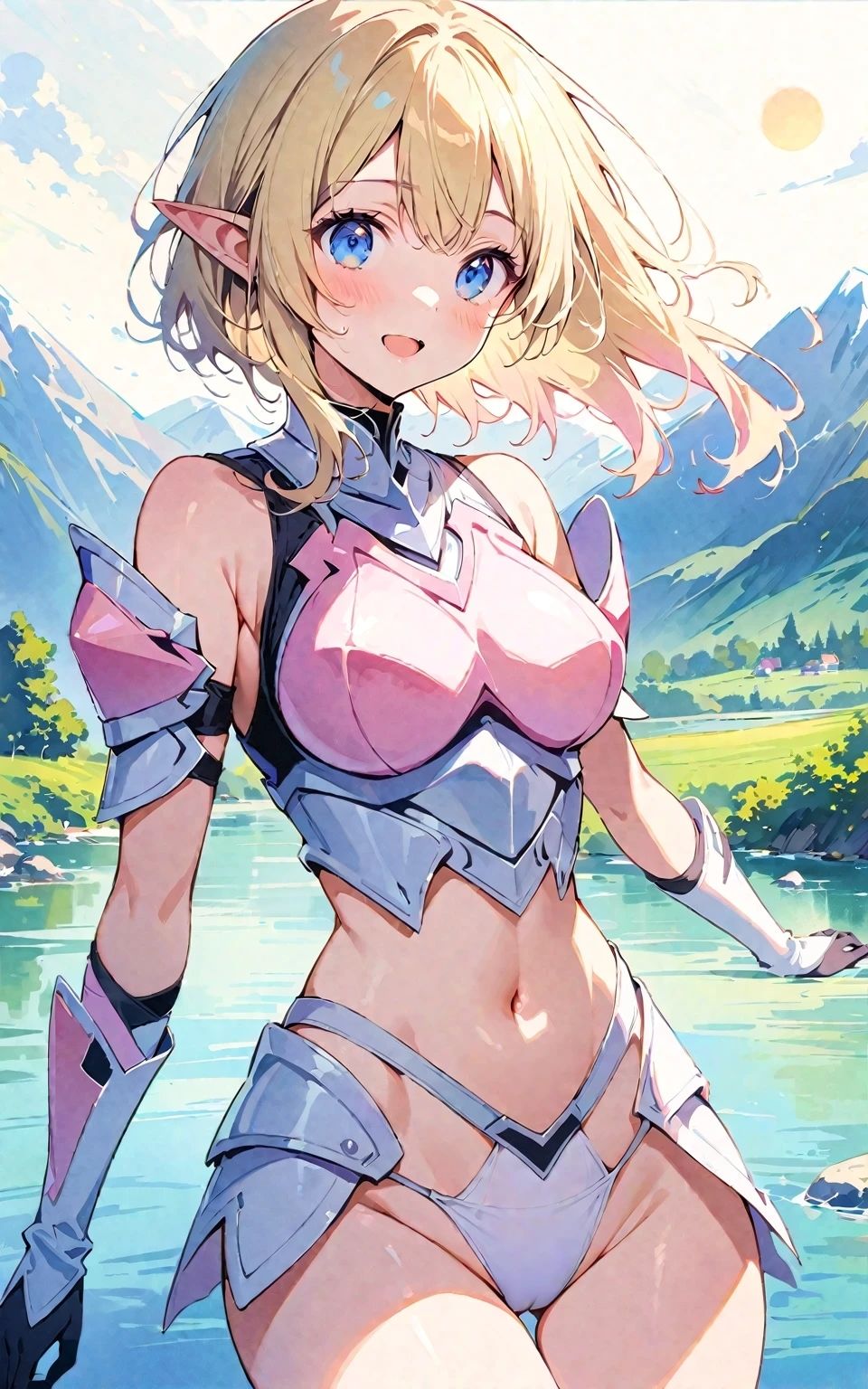 サンプル画像1:【美少女研究本】金髪エルフ編 〜触手もあるよ〜(画像生成マン) [d_402558]