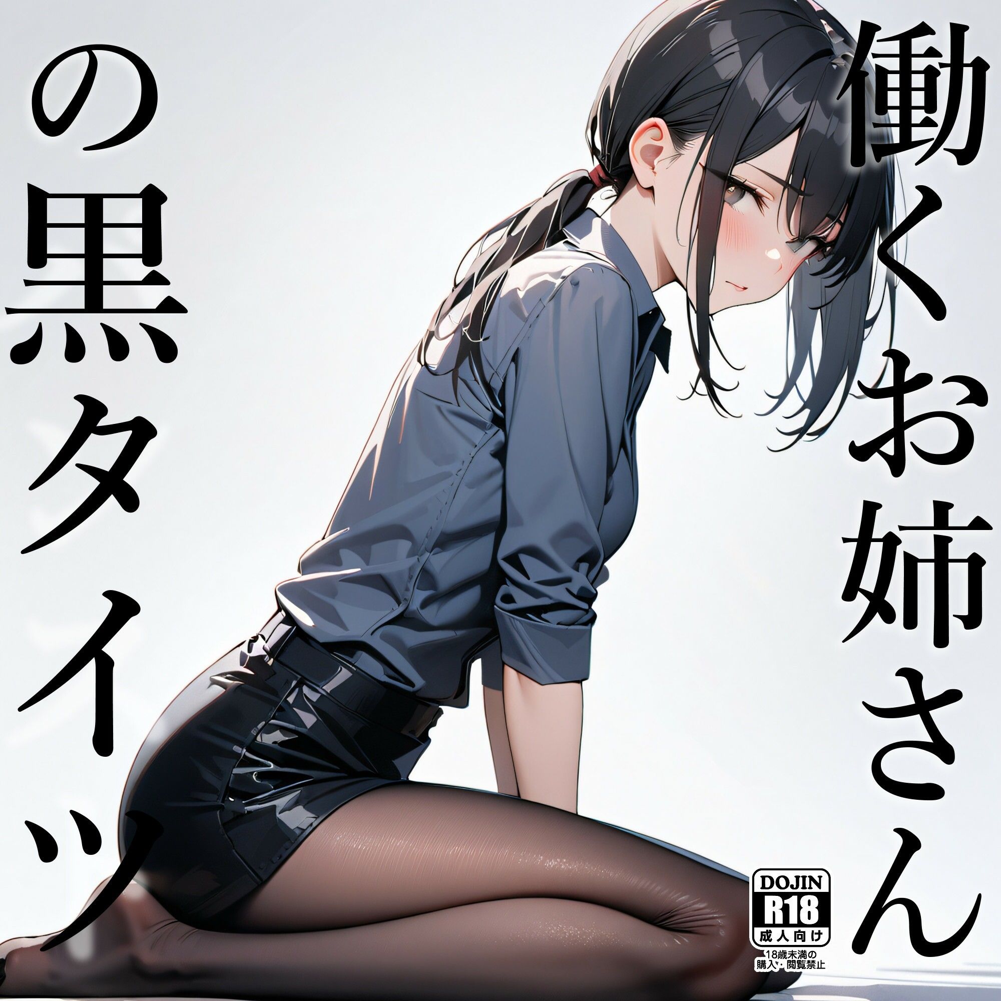 サンプル画像1:働くお姉さんの黒タイツ(電脳戯画) [d_402673]