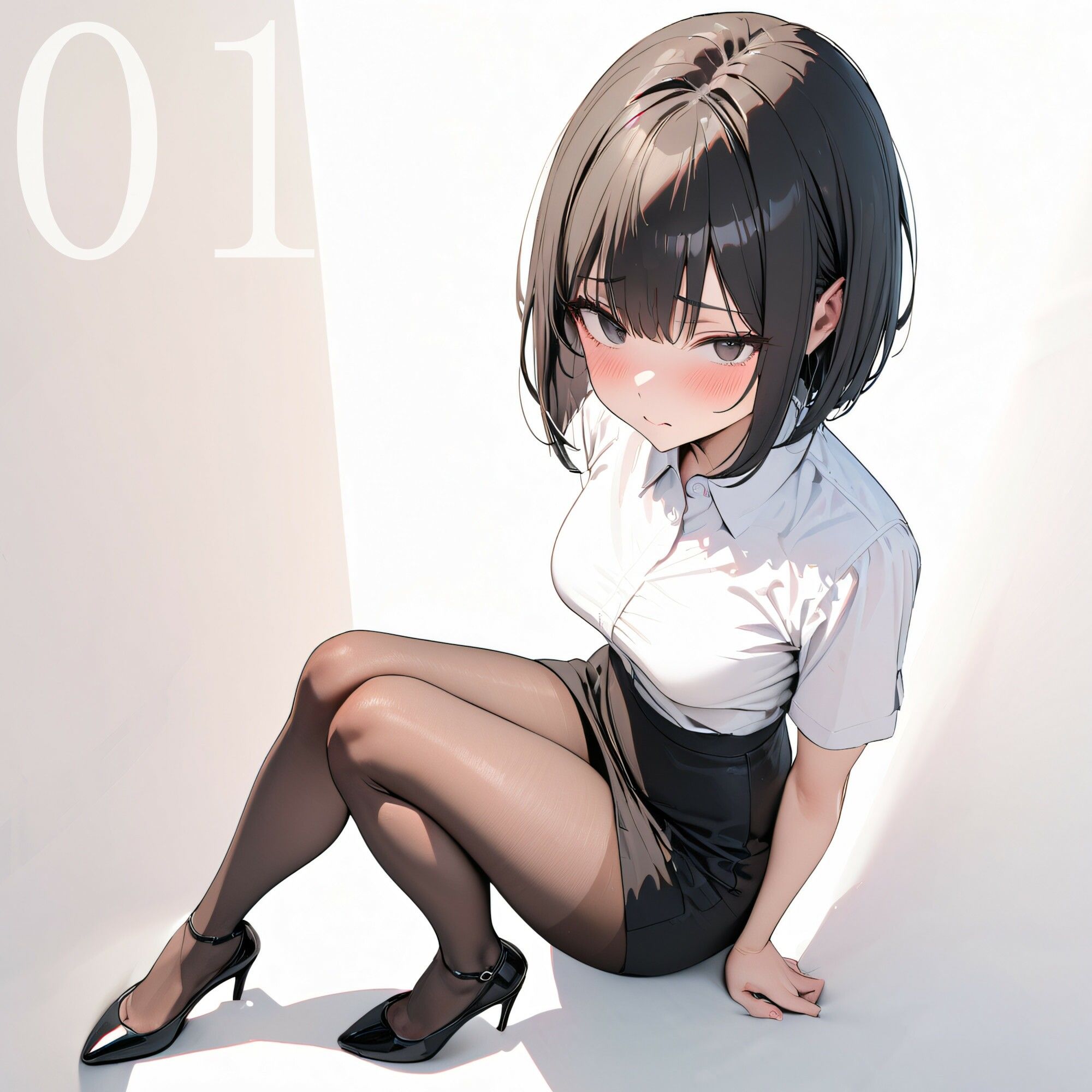 サンプル画像2:働くお姉さんの黒タイツ(電脳戯画) [d_402673]