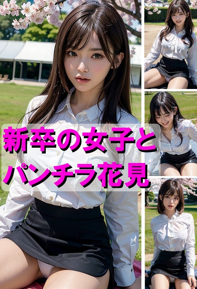 サンプル画像1:新卒の女子とパンチラ花見(AIpril Fool リアル系) [d_402799]