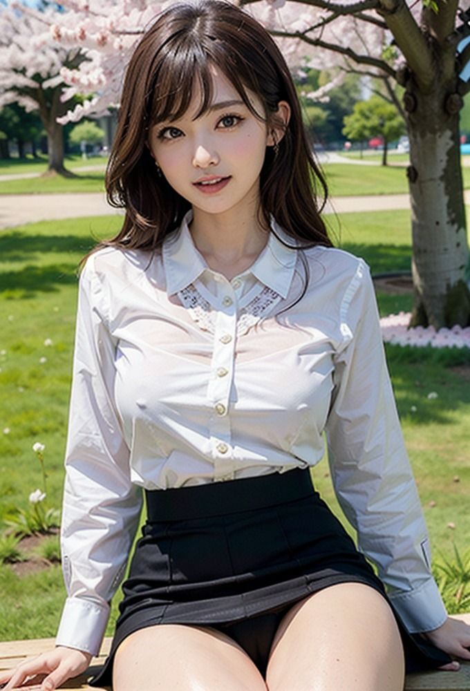 サンプル画像5:新卒の女子とパンチラ花見(AIpril Fool リアル系) [d_402799]