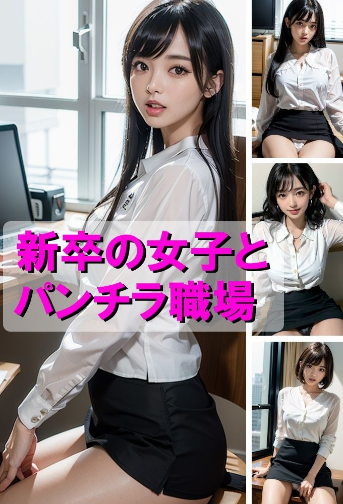 サンプル画像1:新卒の女子とパンチラ職場(AIpril Fool リアル系) [d_402804]